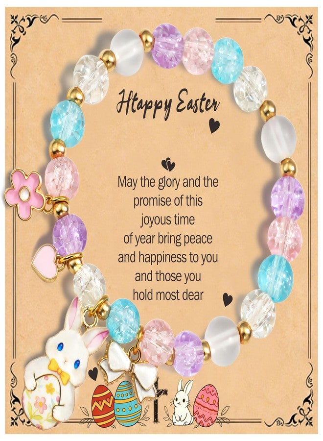 Fohufo Easter Basket Stuffers Bracelet - Easter Gifts Bunny Beads Bracelets Basket Stuffers Gifts - Image 1