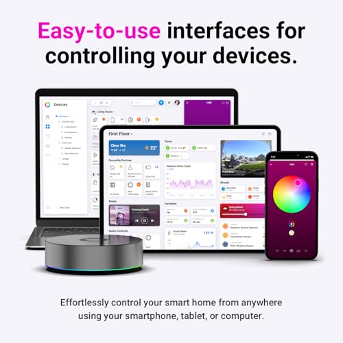 Homey Pro (2026) | Smart Hub for Home Automation – Features Z-Wave Plus, Zigbee, Wi-Fi, BLE, Infrared, Matter & Thread. Compatible with Siri, Alexa & Google Home. - Image 3