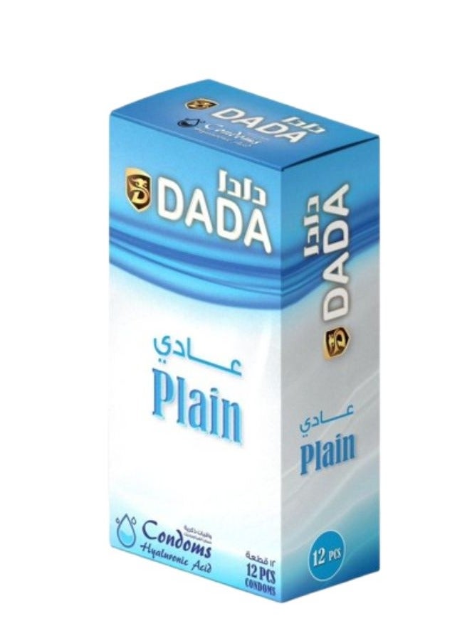 Dada Plain Condoms, Box of 12 Pieces, Made With High-Quality Natural Rubber Latex