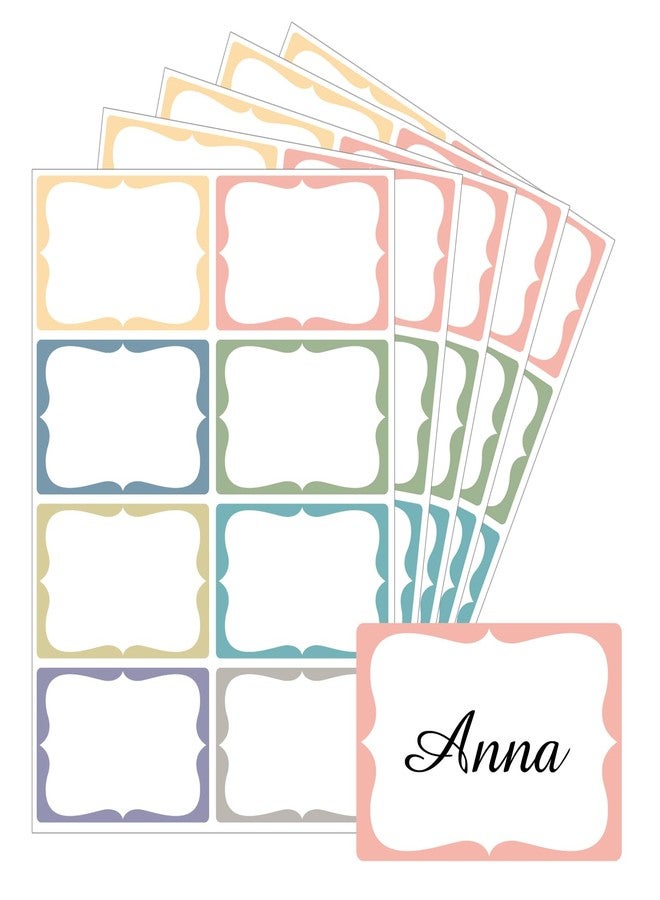Starboling Name Tag Stickers,200 Pcs 3"x2" Multicolor Plain Name Tag Stickers Colorful Border Name Tag Labels,for Office,Meeting,School and Home - Image 1