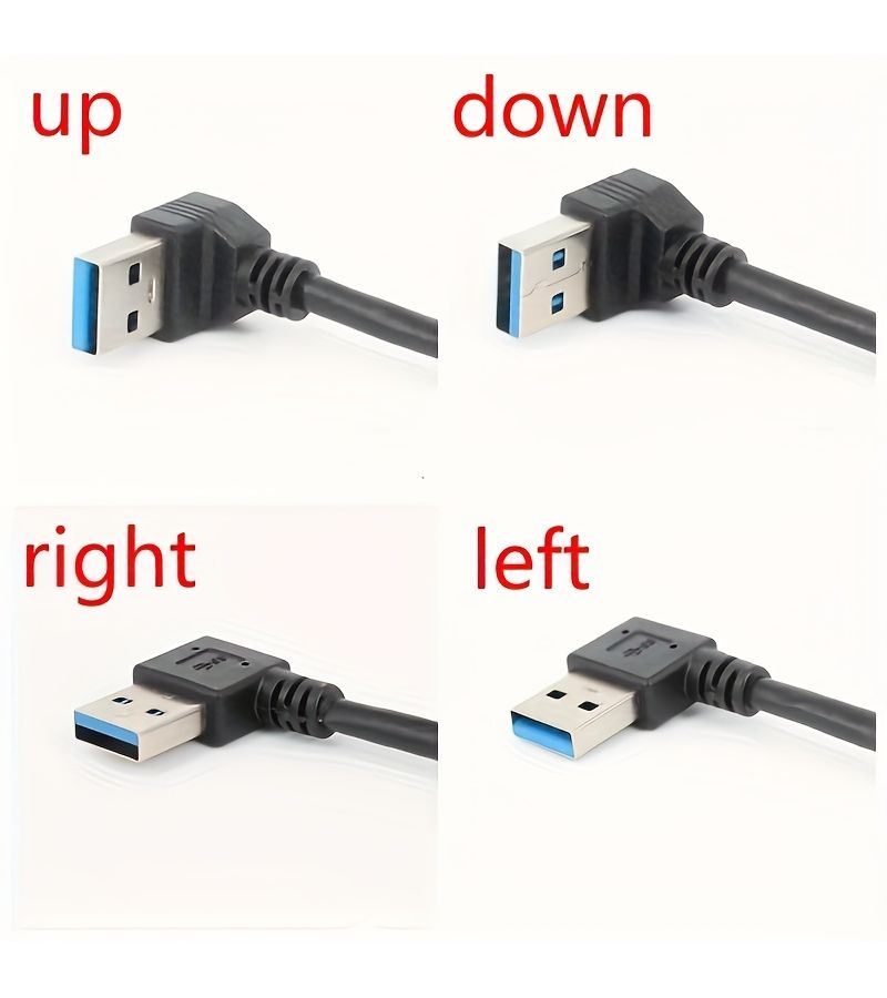 USB 3.0 Right Angle Extension Cable Type A Male To Female 5Gbps Data Transfer Sync Charger Lead - Image 3