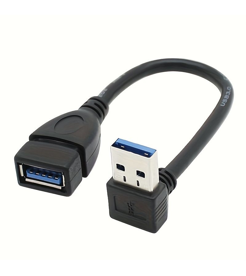 USB 3.0 Right Angle Extension Cable Type A Male To Female 5Gbps Data Transfer Sync Charger Lead - Image 1