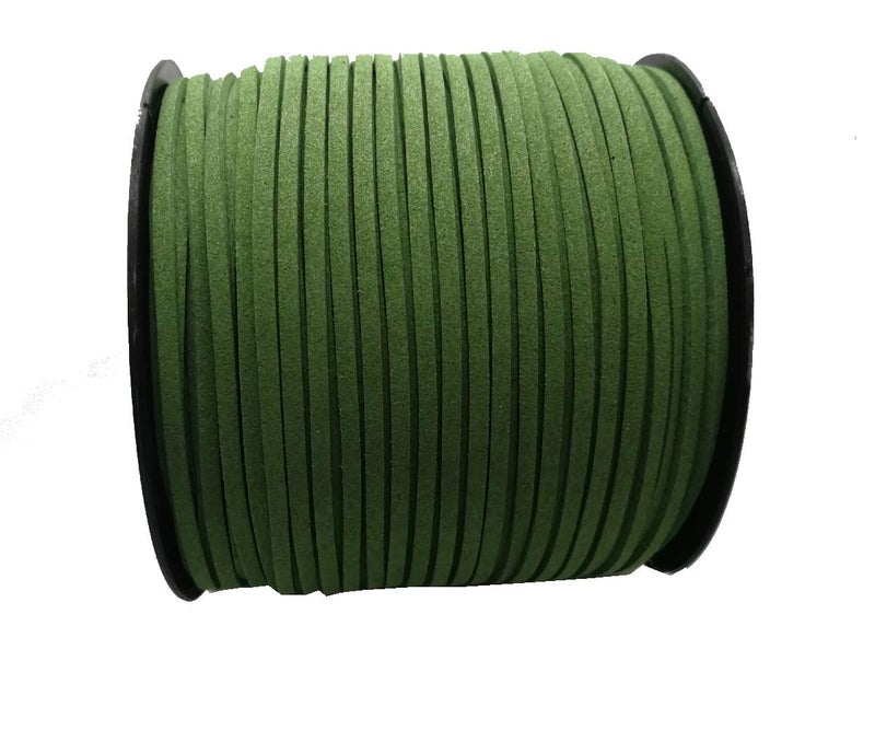 Pamir Tong Faux Leather Cord for Jewelry Making 100 Yards 2.6mm Thin Suede String Rope Olive Green Bracelet Cords DIY Crafts String for Necklace-Dream Catcher Supplies-Hat- Walking Stick - Image 1