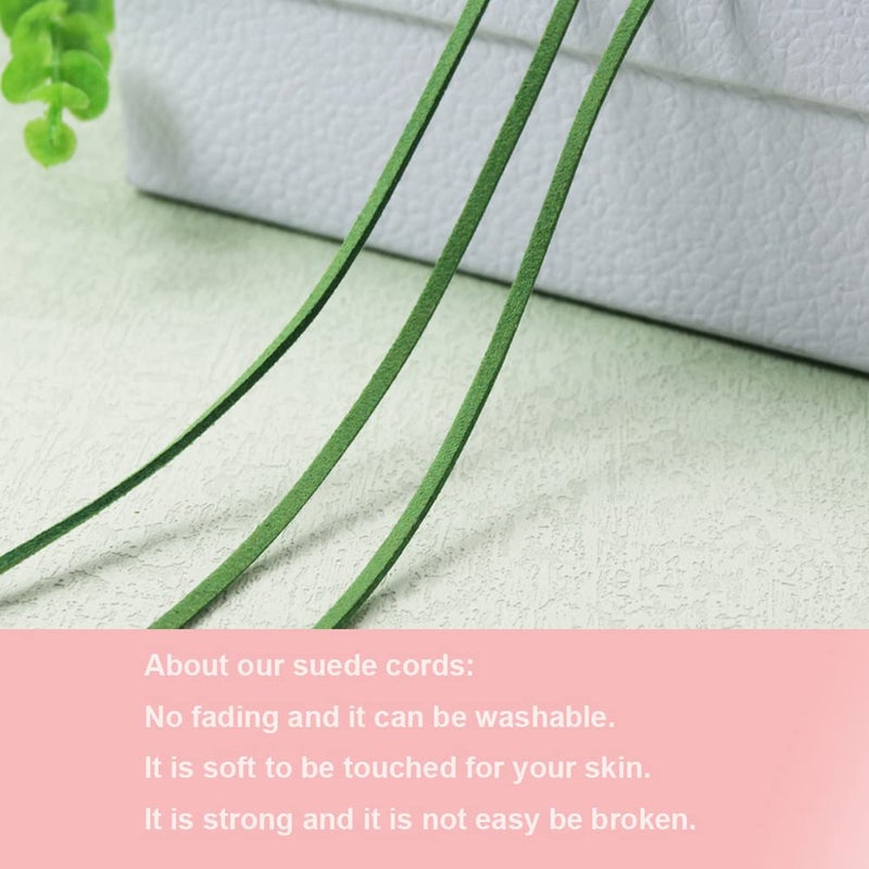 Pamir Tong Faux Leather Cord for Jewelry Making 100 Yards 2.6mm Thin Suede String Rope Olive Green Bracelet Cords DIY Crafts String for Necklace-Dream Catcher Supplies-Hat- Walking Stick - Image 4