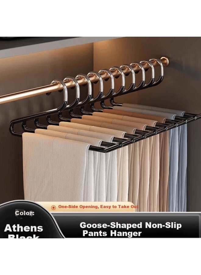 Muya Goose-shaped Non-slip Pants Hanger Household Seamless Clip Clothes Hanger Built-in Wardrobe Pants Rack Storage Organizer