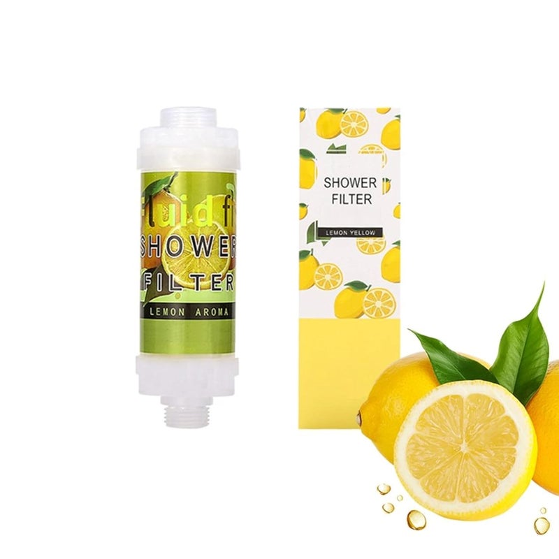 HeavenFlow Shower Infuser Vitamin C Shower Head Filter Chlorine Fluoride Shower Filter Water Purifying Filtered Shower Head with Beads Lemon Yellow - Image 1