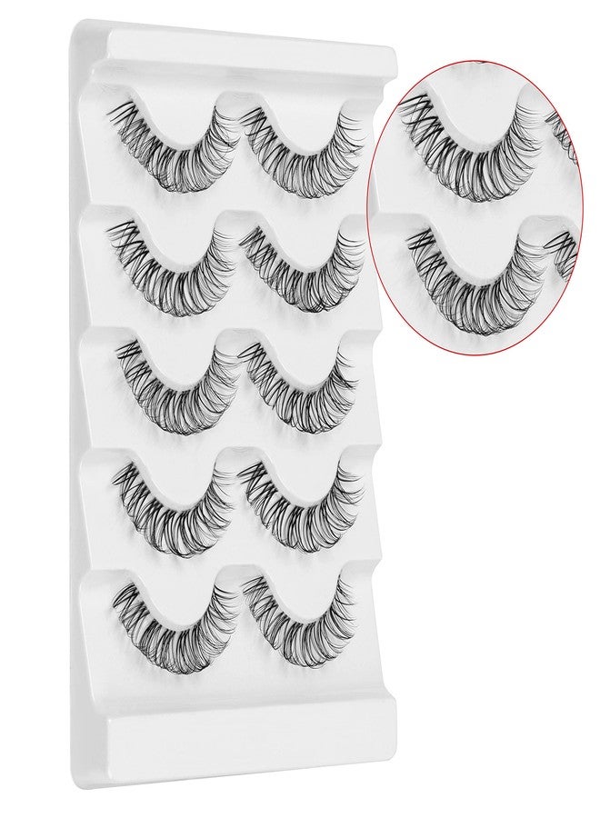 DSLONG Japanese Style Makeup Anime Lashes Natural Looking Clear Band Manga Lashes D Curl Volume Cross Invisible Belt Eyelashes, That Look Like Extensions False Lashes (07B) - Image 3
