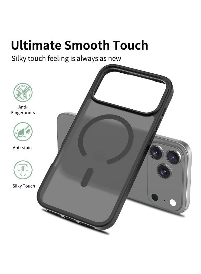 NIBEMINENT Silicone Magnetic Absorption Simple Protection Case With Magsafe For iPhone 15 Pro Max, Black - Image 1