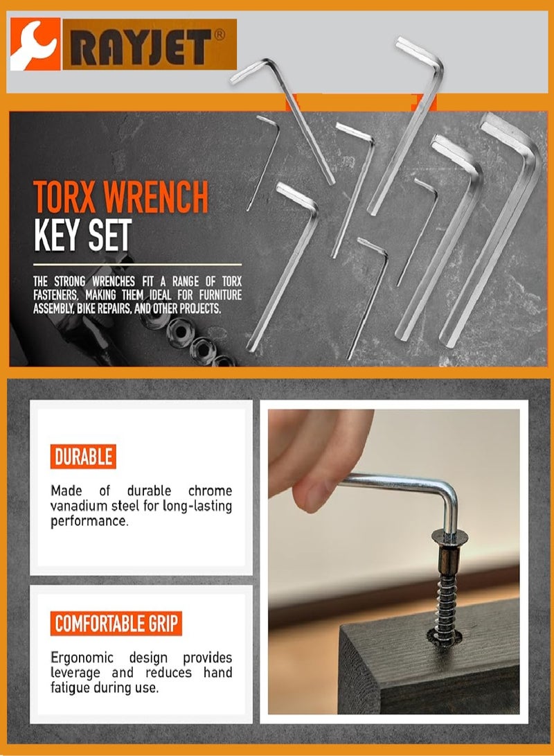 RAYJET 9 Pieces 1.5-6Mm Steel Hexkey Set, Orange/Black - Image 2