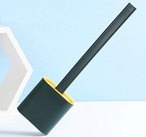 Rexmon Toilet Brush with Slim Holder Silicone Flex Toilet Brush Anti-drip Set Toilet Bowl Cleaner Brush,No-Slip Long Handle Soft Silicone Bristle Clean Toilet Corner Easily,Wall Mounting ; Multicolor - Image 3