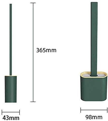 Rexmon Toilet Brush with Slim Holder Silicone Flex Toilet Brush Anti-drip Set Toilet Bowl Cleaner Brush,No-Slip Long Handle Soft Silicone Bristle Clean Toilet Corner Easily,Wall Mounting ; Multicolor - Image 4