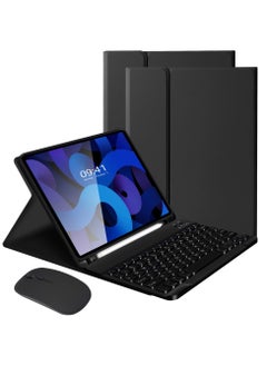 Keyboard Case with Mouse for iPad Air 11 inch 2025 7th/2024 6th & -iPad Air 4th/5th Generation, Folio Keyboard Cover with Pencil Holder for 11 inch iPad Pro (4th/3rd/2nd/1st Gen Black