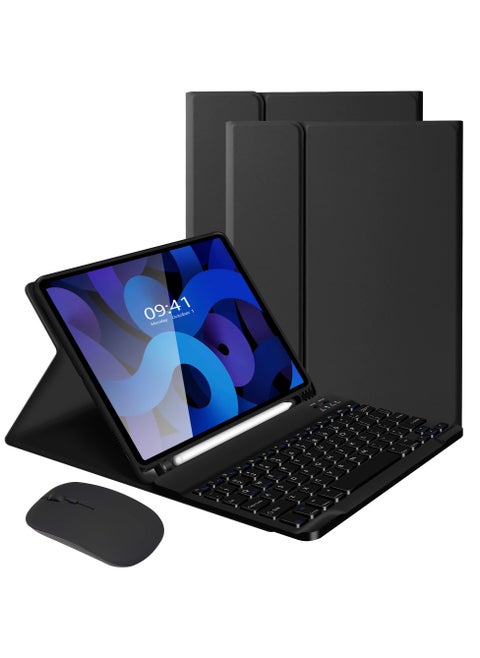 Keyboard Case with Mouse for iPad Air 11 inch 2025 7th/2024 6th & -iPad Air 4th/5th Generation, Folio Keyboard Cover with Pencil Holder for 11 inch iPad Pro (4th/3rd/2nd/1st Gen Black