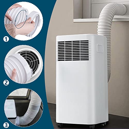 DECOHS 5.9 Inch Portable Air Conditioner Exhaust Hose Coupler Mobile Air Conditioning Accessories for AC Exhaust Hose Coupler Extension (White Circular) - Image 5