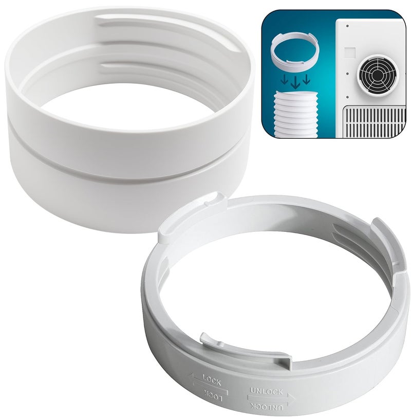 DECOHS 5.9 Inch Portable Air Conditioner Exhaust Hose Coupler Mobile Air Conditioning Accessories for AC Exhaust Hose Coupler Extension (White Circular) - Image 1
