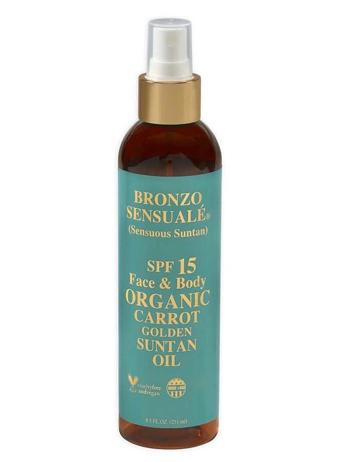 bronzo sensuale Bronzo Sensuale SPF 15 Sunscreen Deep Golden Tanning Organic Carrot Oil 8.5 Ounces  - Image 1