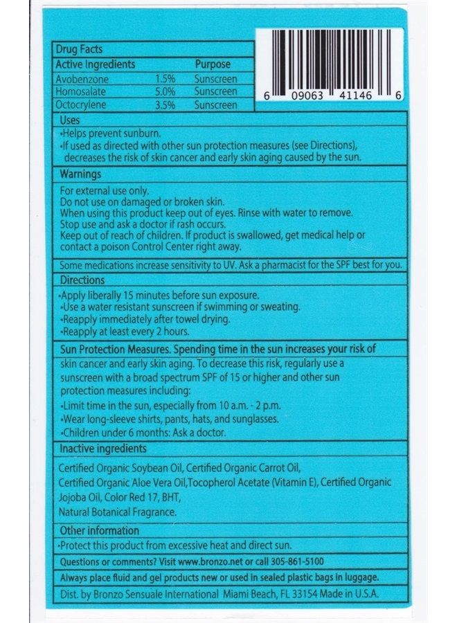 bronzo sensuale Bronzo Sensuale SPF 15 Sunscreen Deep Golden Tanning Organic Carrot Oil 8.5 Ounces  - Image 3