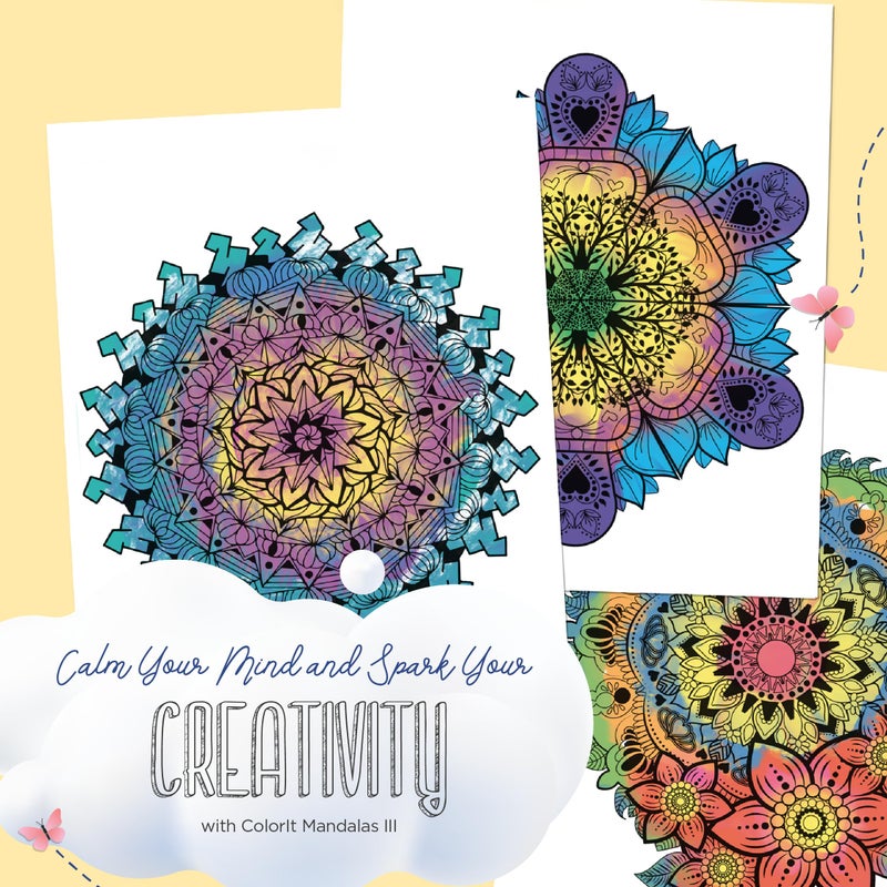ColorIt كتاب تلوين ملونيات ColorIt المجلد الثالث مع غلاف حلزوني للبالغين يحتوي على 50 نمط ملون للتخفيف من التوتر والاسترخاء - يشمل صفحات مثقوبة، ورق سميك، أغلفة صلبة، وصفحة امتصاص الحبر - Image 2