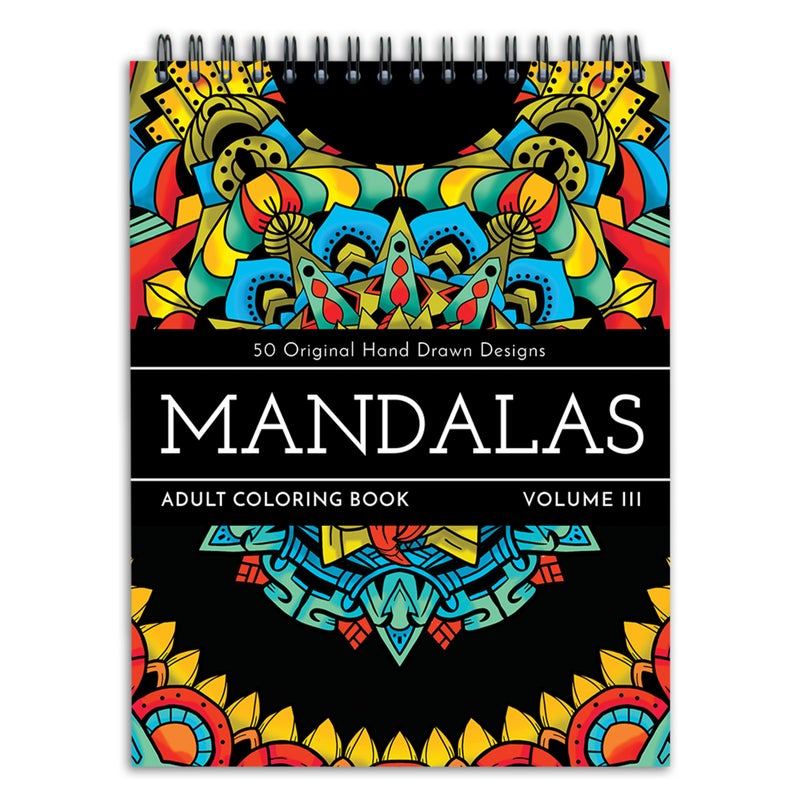 ColorIt كتاب تلوين ملونيات ColorIt المجلد الثالث مع غلاف حلزوني للبالغين يحتوي على 50 نمط ملون للتخفيف من التوتر والاسترخاء - يشمل صفحات مثقوبة، ورق سميك، أغلفة صلبة، وصفحة امتصاص الحبر - Image 1