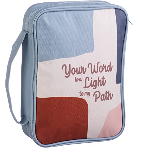 DiverseBee Bible Cover with Handles, Zippered Bible Carrying Case for Women and Girls, Bible Tote Bag for Kids, Book Cover Accessories, Christian Gifts 7.5 x 10 x 2.5in (Verse) - Image 1