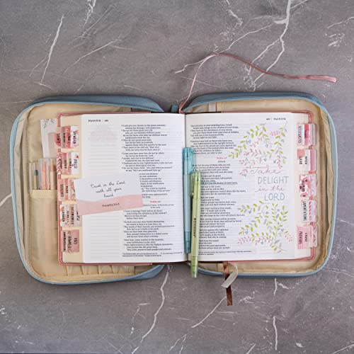 DiverseBee Bible Cover with Handles, Zippered Bible Carrying Case for Women and Girls, Bible Tote Bag for Kids, Book Cover Accessories, Christian Gifts 7.5 x 10 x 2.5in (Verse) - Image 4