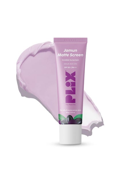 0.1% Salicylic Acid Jamun Mattifying Lightweight Sunscreen SPF50+ PA+++ | UVA, UVB Shield | Acne Reduction & Hydration , Suitable for All Skin Types| 50 g