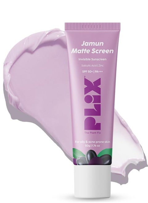 0.1% Salicylic Acid Jamun Mattifying Lightweight Sunscreen SPF50+ PA+++ | UVA, UVB Shield | Acne Reduction & Hydration , Suitable for All Skin Types| 50 g