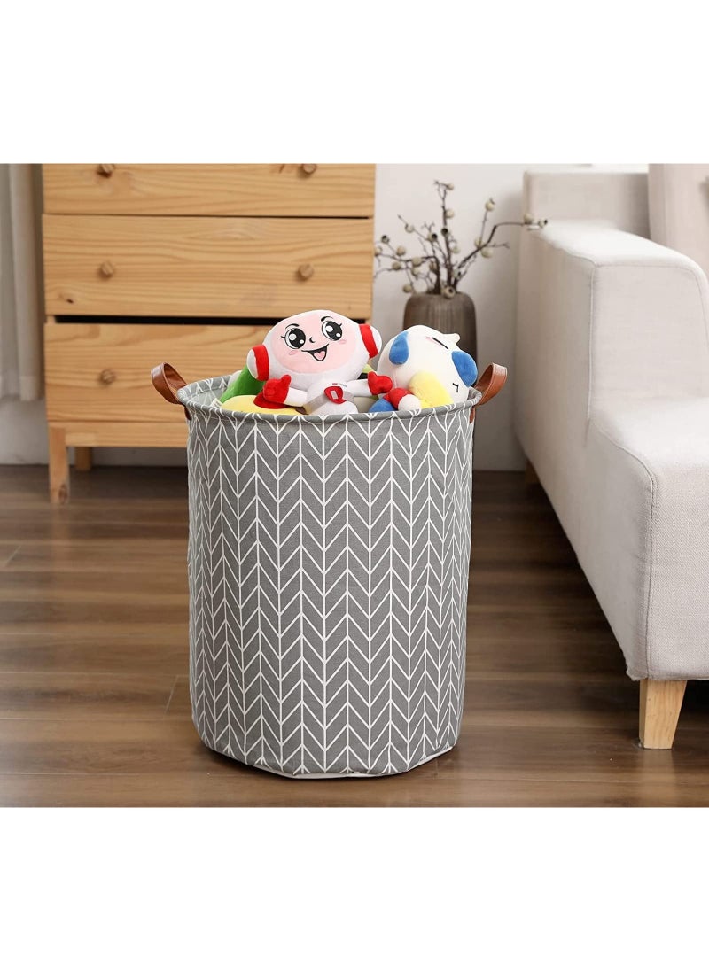 Alruht - 2 Pack Waterproof Laundry Baskets, 65 L Collapsible  Bag Organizer Basket, Storage Hamper for Clothes Toys Dirty Clothes Bedroom Grey - Image 1