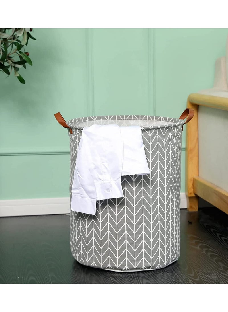 Alruht - 2 Pack Waterproof Laundry Baskets, 65 L Collapsible  Bag Organizer Basket, Storage Hamper for Clothes Toys Dirty Clothes Bedroom Grey - Image 1