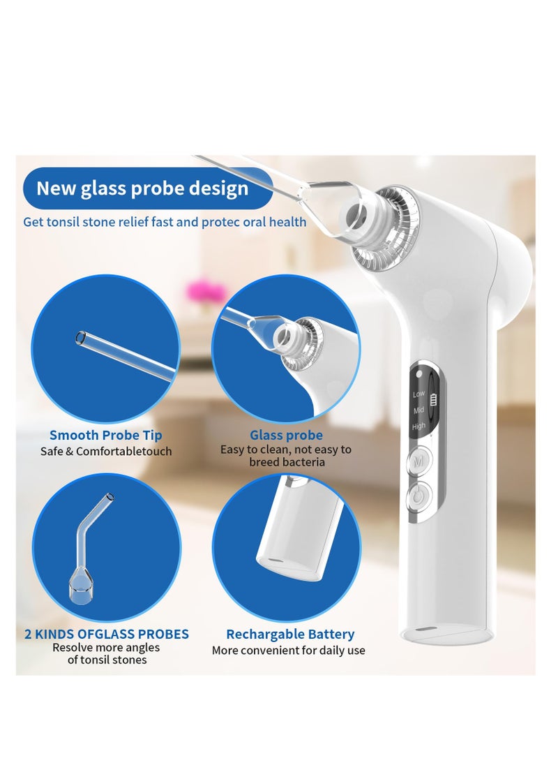 SYOSI Tonsil Stone Remover Kit, Rechargeable Tonsil Stone Removal Vacuum with Built-in Blue Light, Effective Tool to Combat Bad Breath, Easy to Use, Includes Charging Cable (White)  - Image 4