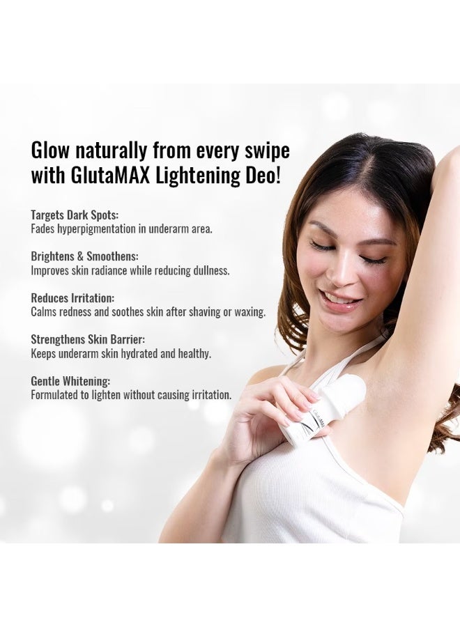 GlutaMAX Lightening Deo Antiperspirant Whitening Underarm Deodorant Roll On 50ml (Pack of 2) - Image 2