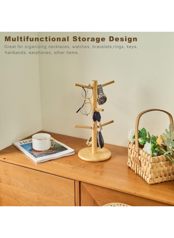 KITCHENOO Kitcheno Bamboo Cup Tree, Detachable Coffee Cup Holder, 6 Detachable Hooks, Decorative Cup Racks for Coffee Bar Organization - Image 5
