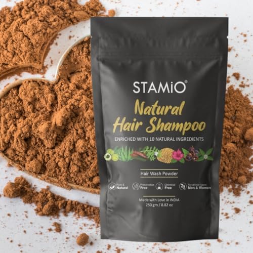 STAMIO Natural Shampoo Dry Powder 750 gm for Herbal Hair Wash, Dandruff | Enriched with Amla Reetha Shikakai Bhringraj Hibiscus Methi Brahmi Jatamansi Jujube and Aloevera Mix | All Hair Types Men & Women | In Pouch 26.46 oz - Image 5