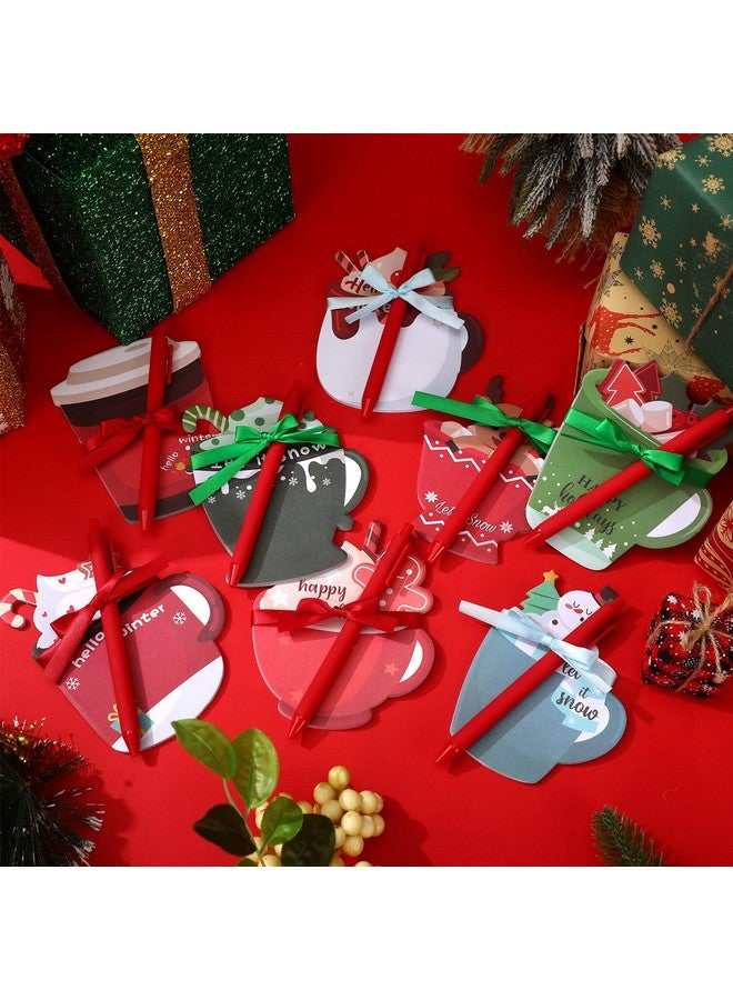 Geyee 9 Sets Christmas Coffee Cup Notepad with Pen Winter Memo Pad Christmas to Do List Xmas Notepads Set for Study Work Decoration Christmas Party Favors (Cute) - Image 4