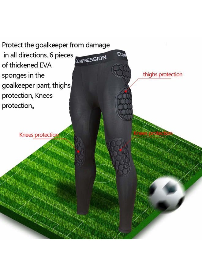 Shinestone Youth Adult Men's Goalkeeper Armor Padded Compression Shirt Pants and Short (Black, X-Large) - Image 5