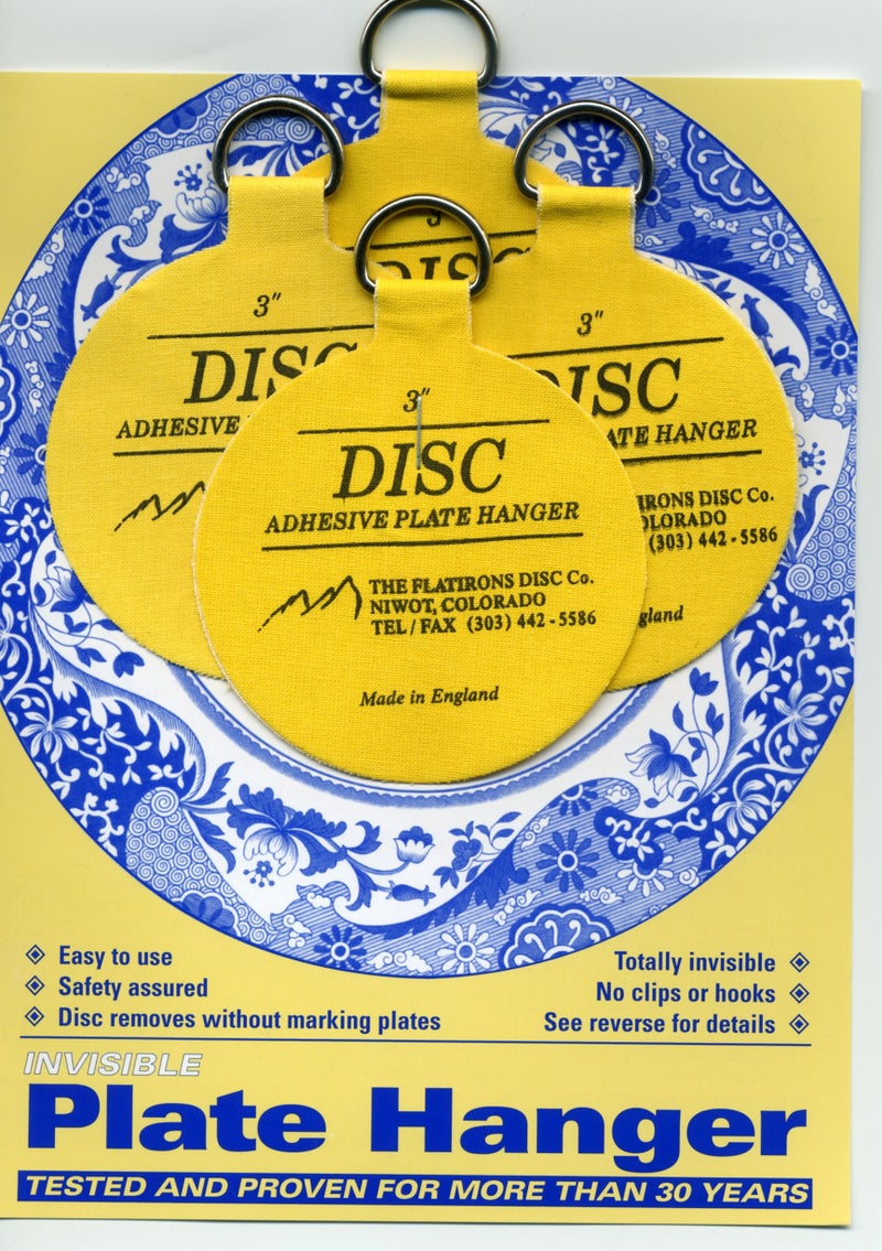 Disc Invisible English Disc Adhesive Medium Plate Hanger Set (4-3 Inch Hangers) - Image 1