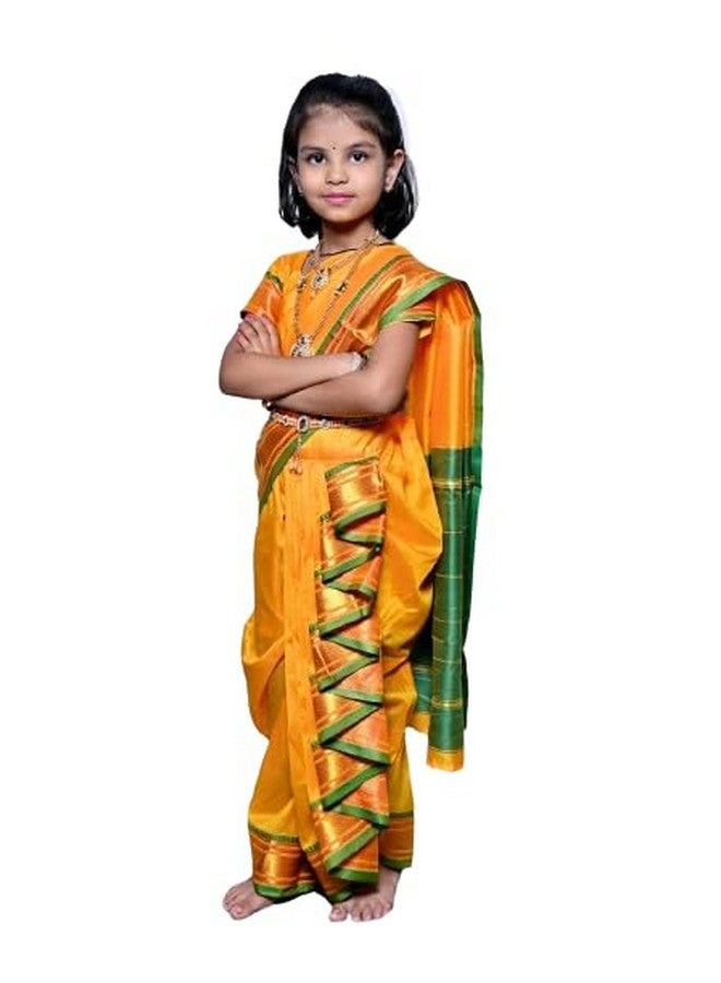 Yojak Creation Reddy To Wear Shahi Mastani Nauvari Saree (1-2 Year, Yellow), Girls, Silk  - Image 2