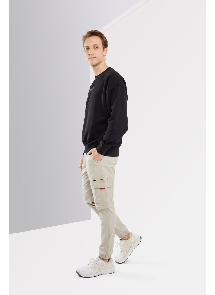 DKNY Sport Men Sportswear Fit Brand Logo Training Sweatshirt, Black  - Image 3