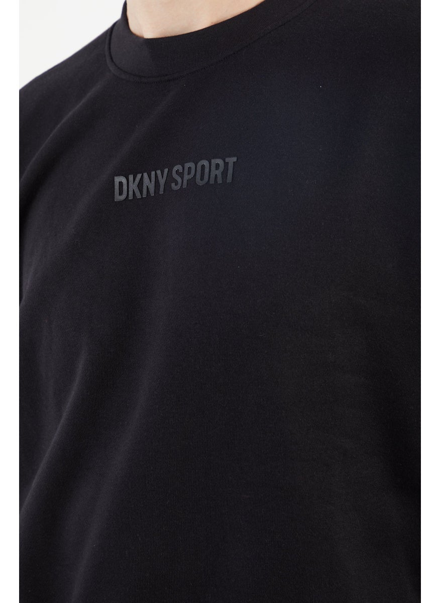 DKNY Sport Men Sportswear Fit Brand Logo Training Sweatshirt, Black  - Image 4