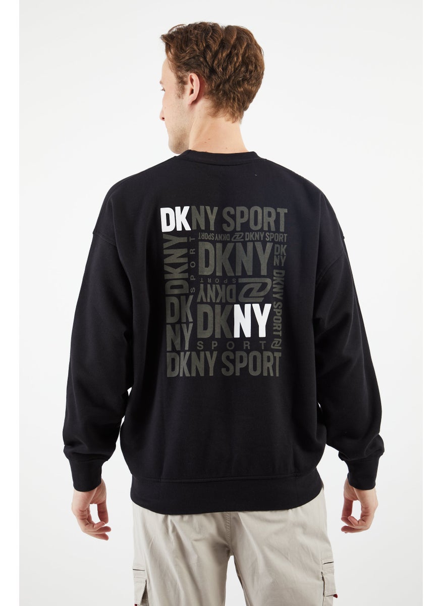 DKNY Sport Men Sportswear Fit Brand Logo Training Sweatshirt, Black  - Image 2