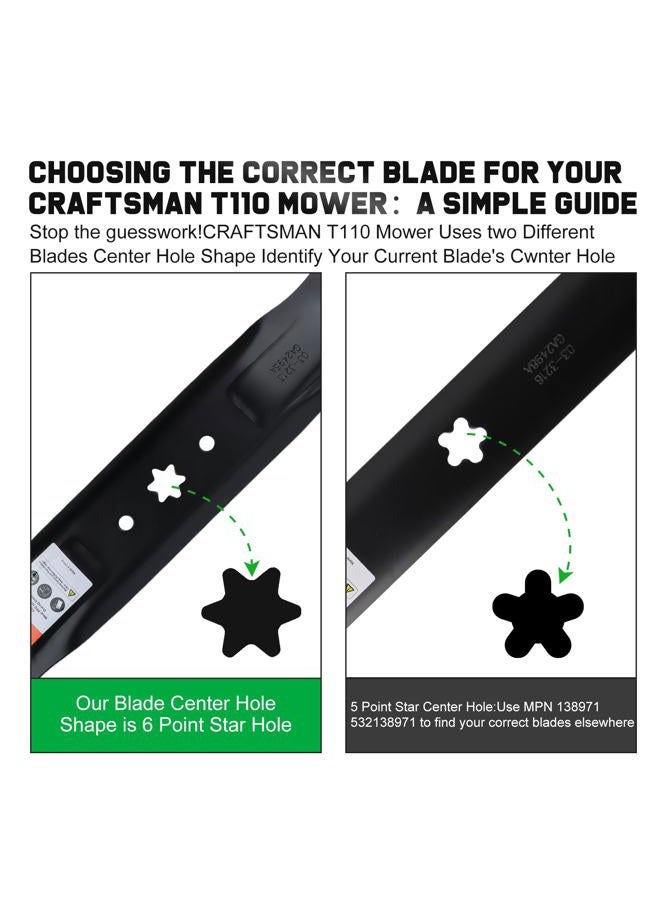 Grasscool 942-04308 Mower Blades for 42" Deck Troy Bilt Cub Cade XT1 LT42 XT2 LX42 RZT42 Replace for 942-04308A 942-04308-X 942-04312 742-04312 High Lift (2 Pack) - Image 5