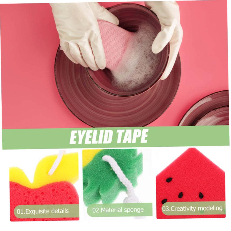 Fruit Shaped Kitchen Sponges 4 Pack Dish Cleaning Sponges Lightweight - Image 3