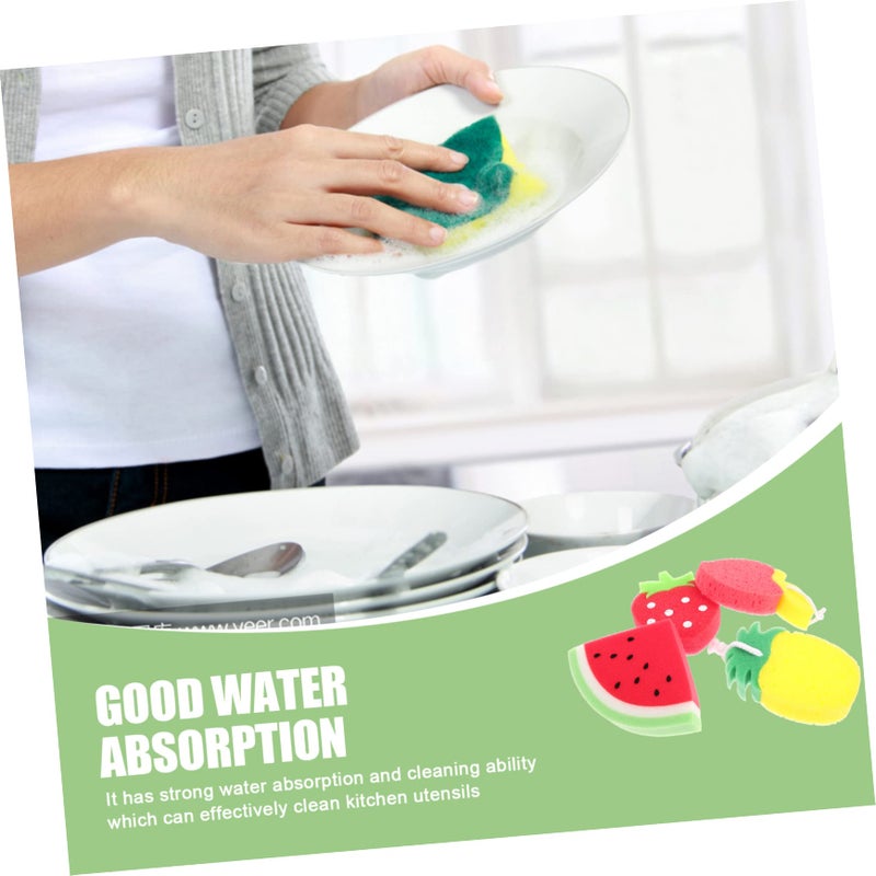 Fruit Shaped Kitchen Sponges 4 Pack Dish Cleaning Sponges Lightweight - Image 5