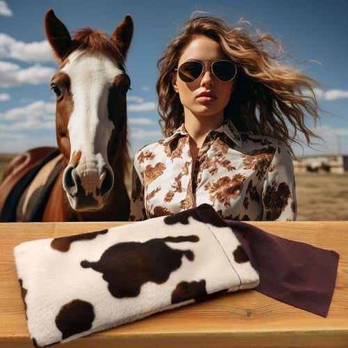 MyEyeglassCase Women Soft Sunglasses Case Squeeze Top | Large Eyeglass case Pony Animal Print | Oversized Glasses Case Holder Pouch | Passport Holder - Earbud & Phone Charger Storage Case (CT8 Pony1) - Image 2