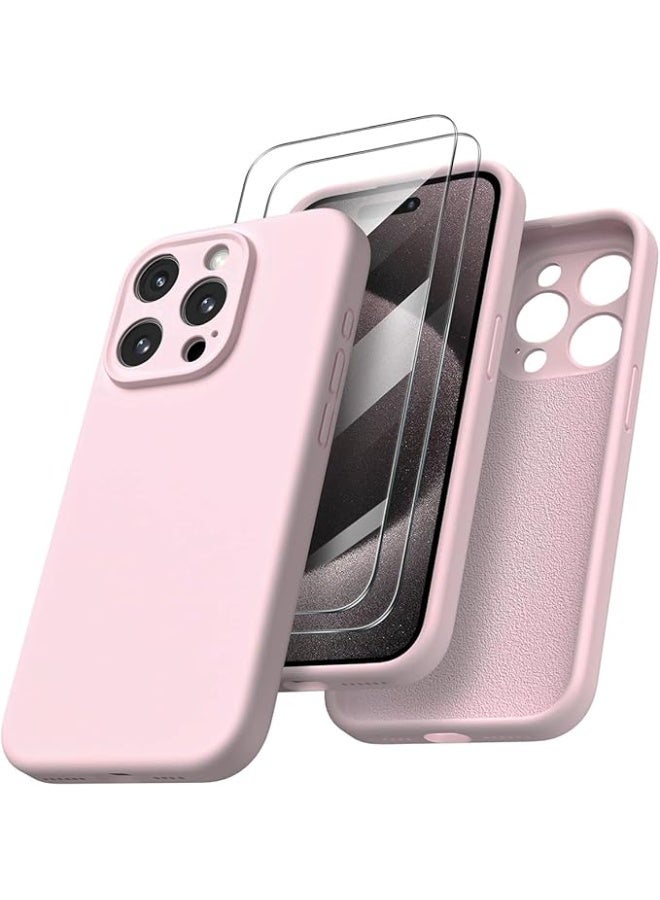 Liquid Silicone Cover For iPhone 11 Pro Max , Silky Soft Touch, Anti-Scratch Shockproof Protective Case with Microfiber Lining For iPhone 11 Pro Max - Light Pink