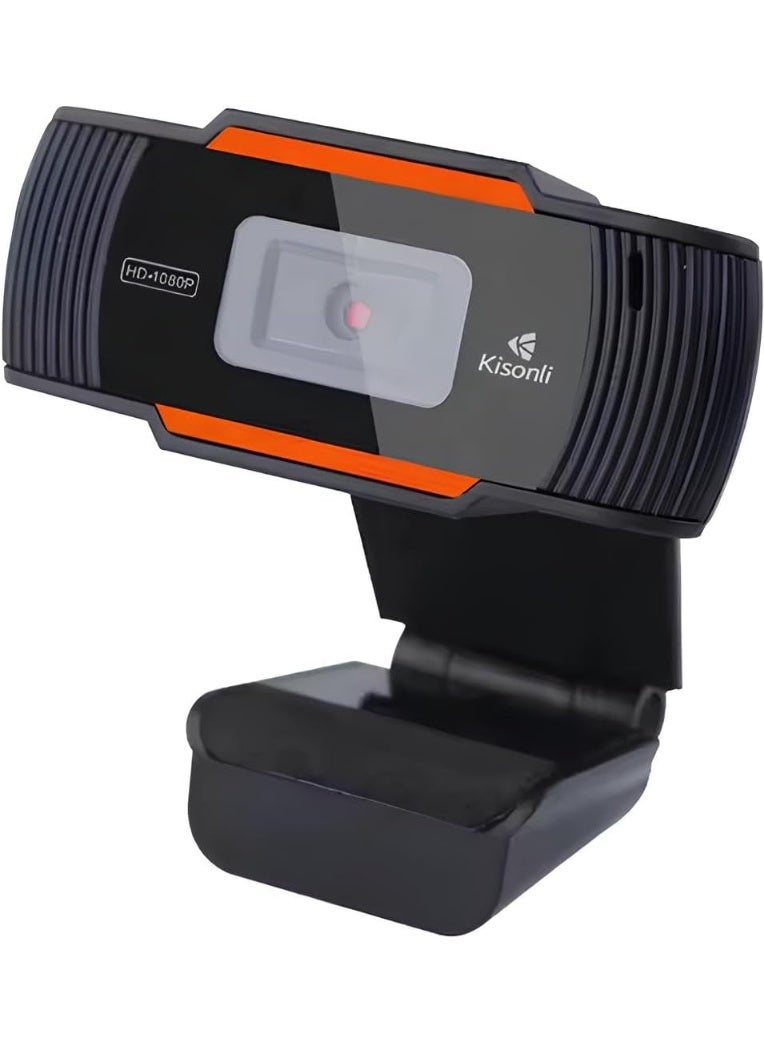 كاميرا ويب HD-1085 HD 1080P مع ميكروفون مدمج - توصيل وتشغيل USB - دقة عالية - تدعم ويندوز 7/8/10 - اسودكاميرا ويب HD-1085 HD 1080P مع ميكروفون مدمج - توصيل وتشغيل USB - دقة عالية - تدعم ويندوز 7/8/10 - اسود - Image 2