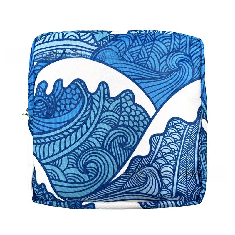Cute Sanitary Pad Storage Bag Portable Waterproof Waves 