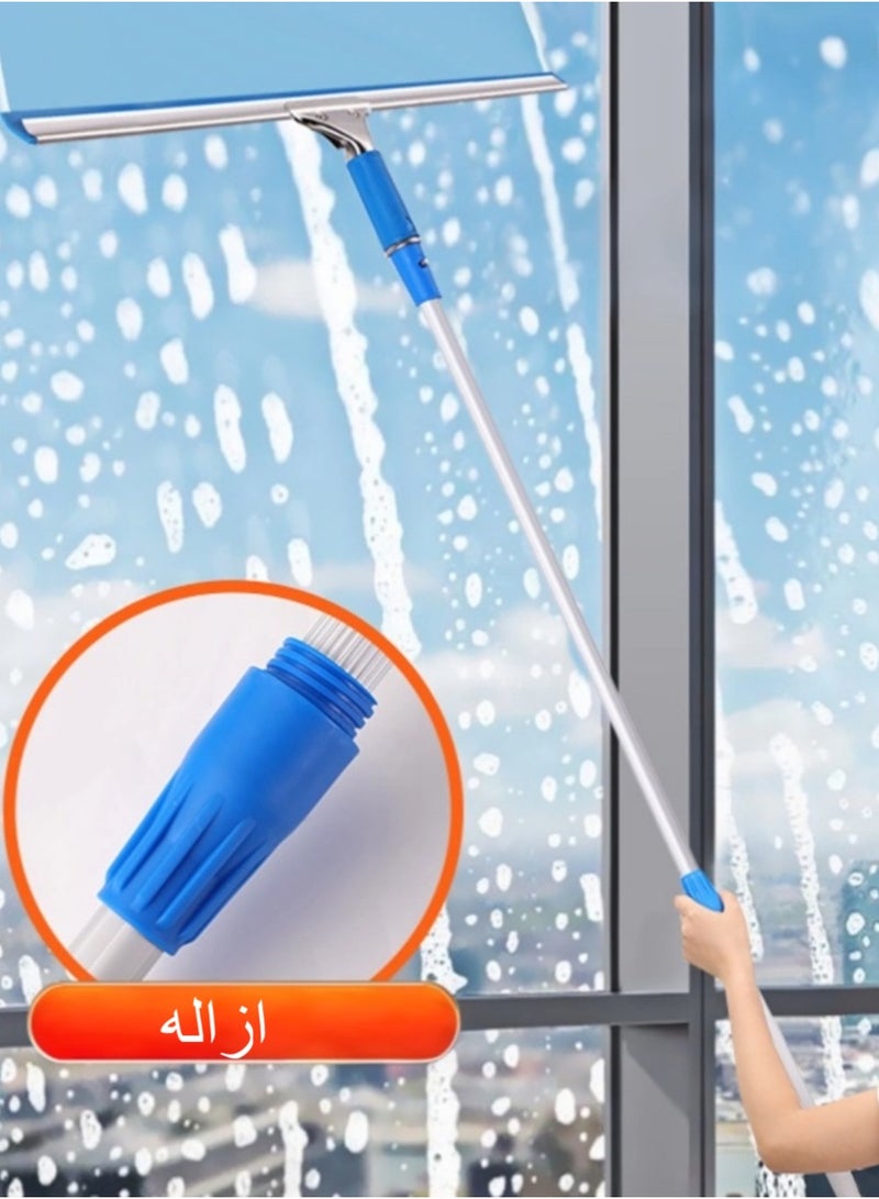 Universal cleaning scraper, 35 cm wide, equipped with a replaceable cleaning cloth, with two scraping strips, bathroom household cleaning, glass cleaning, mop, floor cleaner, with a detachable 1.2 m pole - Image 4