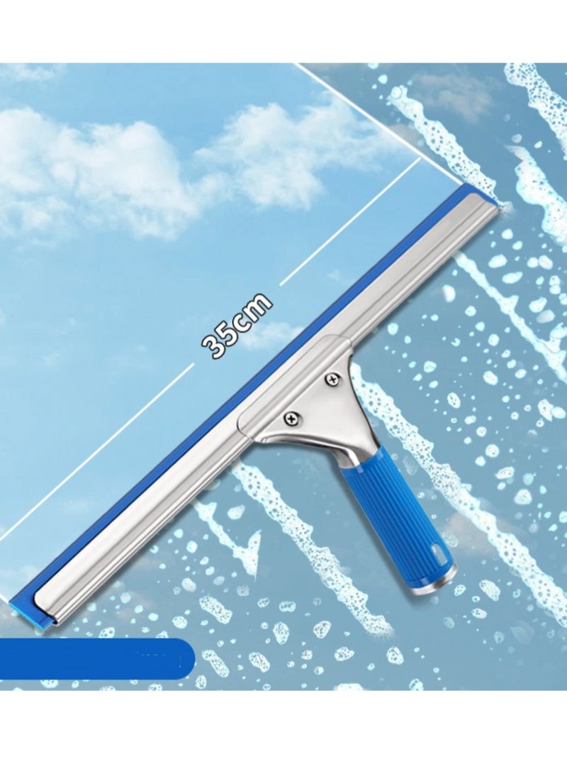 Universal cleaning scraper, 35 cm wide, equipped with a replaceable cleaning cloth, with two scraping strips, bathroom household cleaning, glass cleaning, mop, floor cleaner, with a detachable 1.2 m pole - Image 5