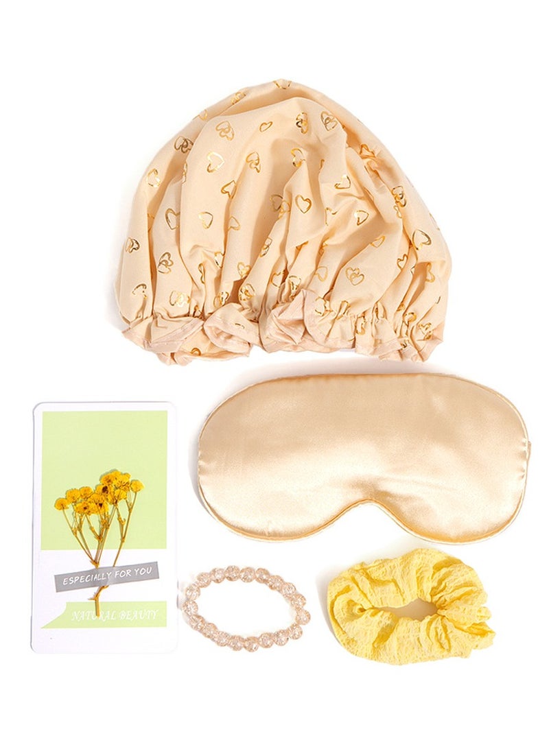 ARNOTEC Sunshine Spa Gift Set for Women, Luxury Relaxation Gift Basket with 20oz Tumbler, Candle, Bath Salts, Soap, Sleep Mask, Shower Cap, Greeting Card & Bracelet, Birthday Mother's Day Anniversary Gifts - Image 5